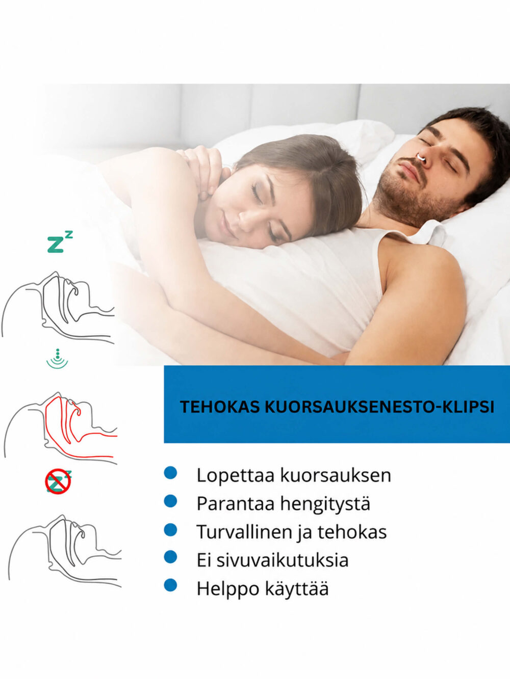 Kuorsaus Nenäklipsi (4 kpl)
