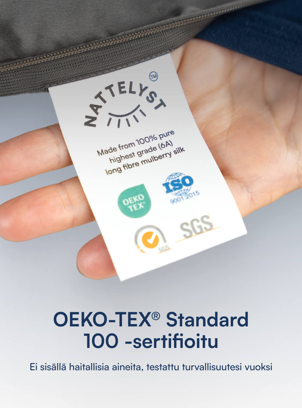 100% Mulberry Silkki Tyynyliina (OEKO-TEX) Valkoinen