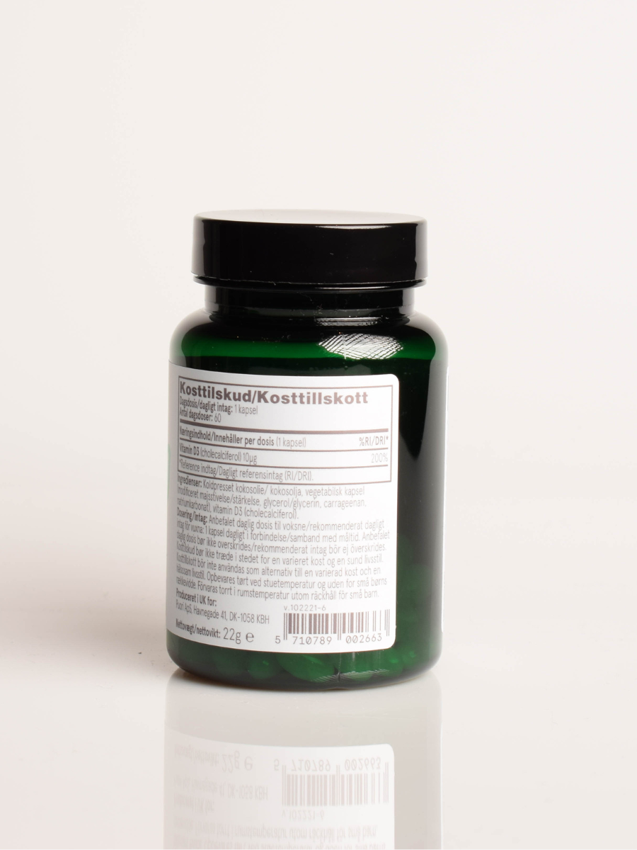 Vitamin D3 10mcg kookosöljyssä