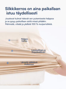 100% Mulberry Silkki Aluslakana (OEKO-TEX) Beige