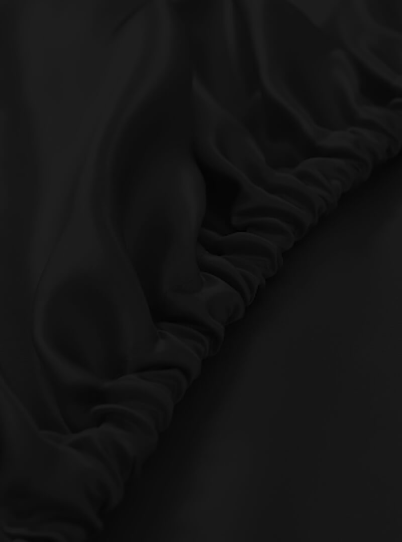 100% Mulberry Silkki Aluslakana (OEKO-TEX) Musta