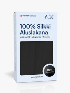 100% Mulberry Silkki Aluslakana (OEKO-TEX) Musta
