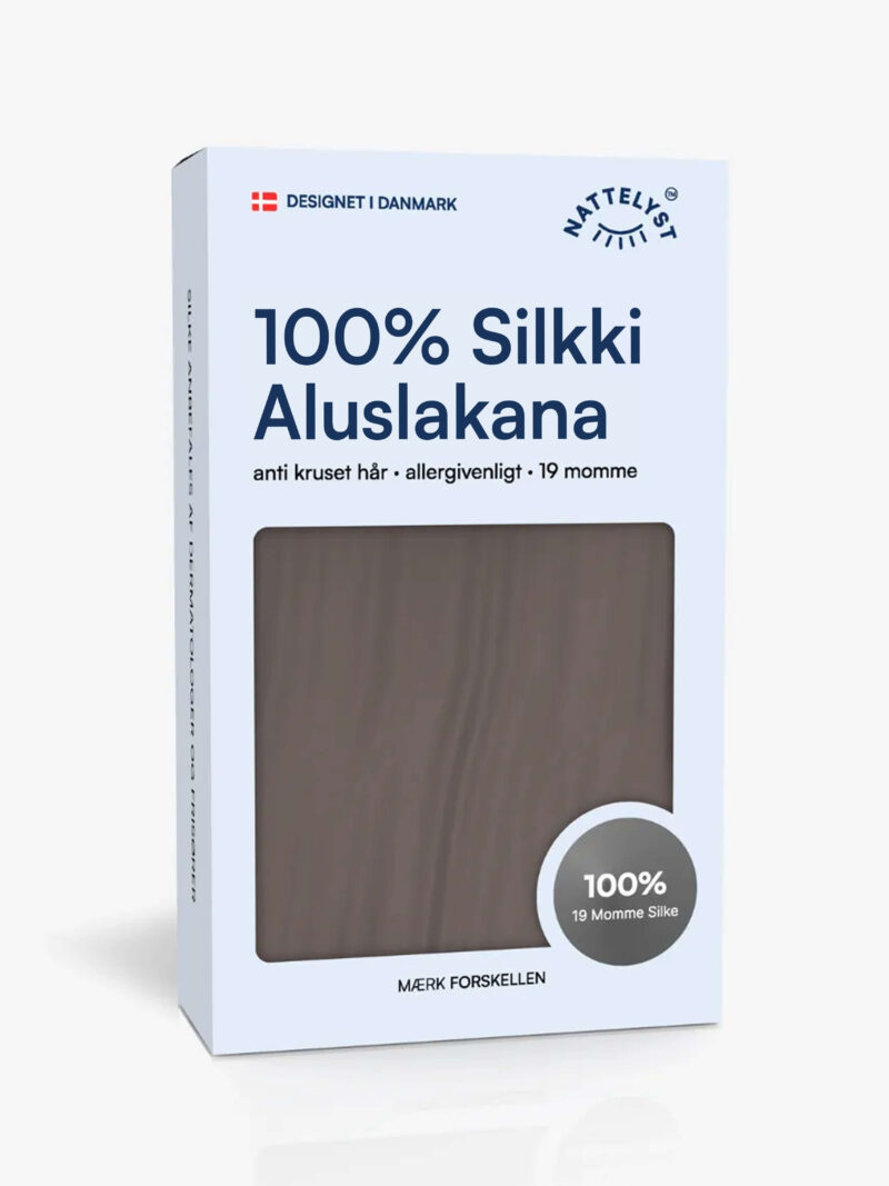 100% Mulberry Silkki Aluslakana (OEKO-TEX) Tummanharmaa