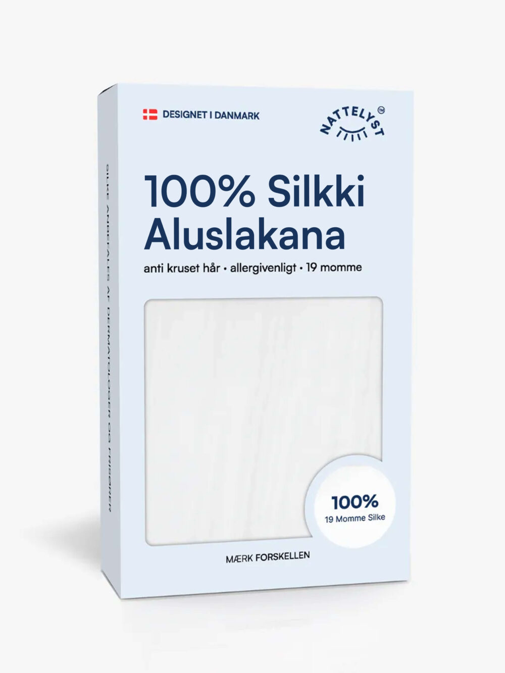 100% Mulberry Silkki Aluslakana (OEKO-TEX) Valkoinen