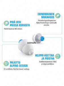 SwimSafe Korvatulpat (Vedelle)