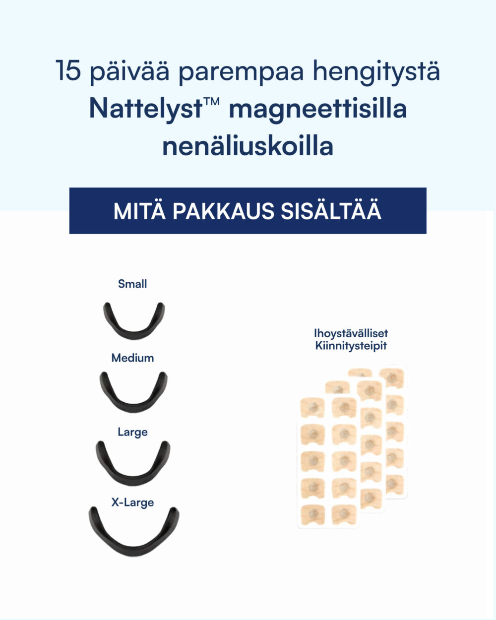 Magneettiset nenäliuskat (Parempi hengitys) Nattelyst™