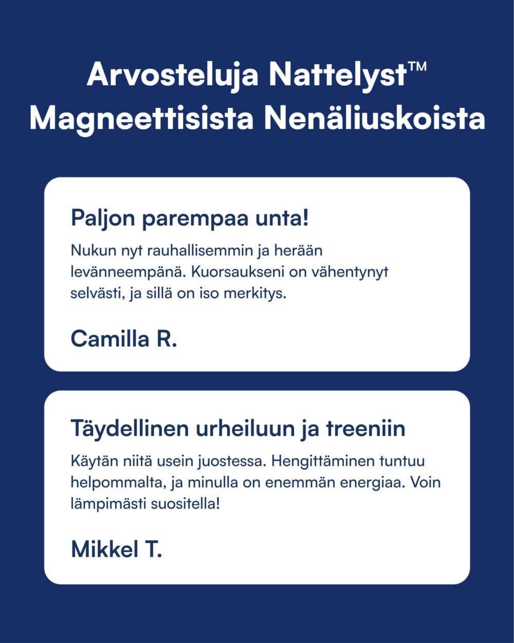 Magneettiset nenäliuskat (Parempi hengitys) Nattelyst™