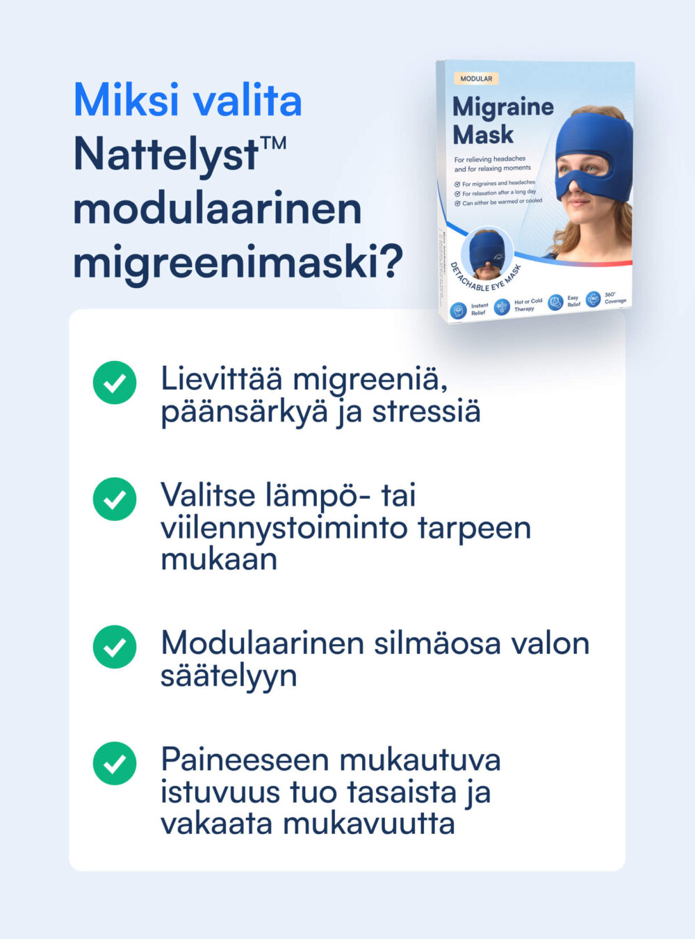 Nattelyst™ Migreeninaamari (Modular)