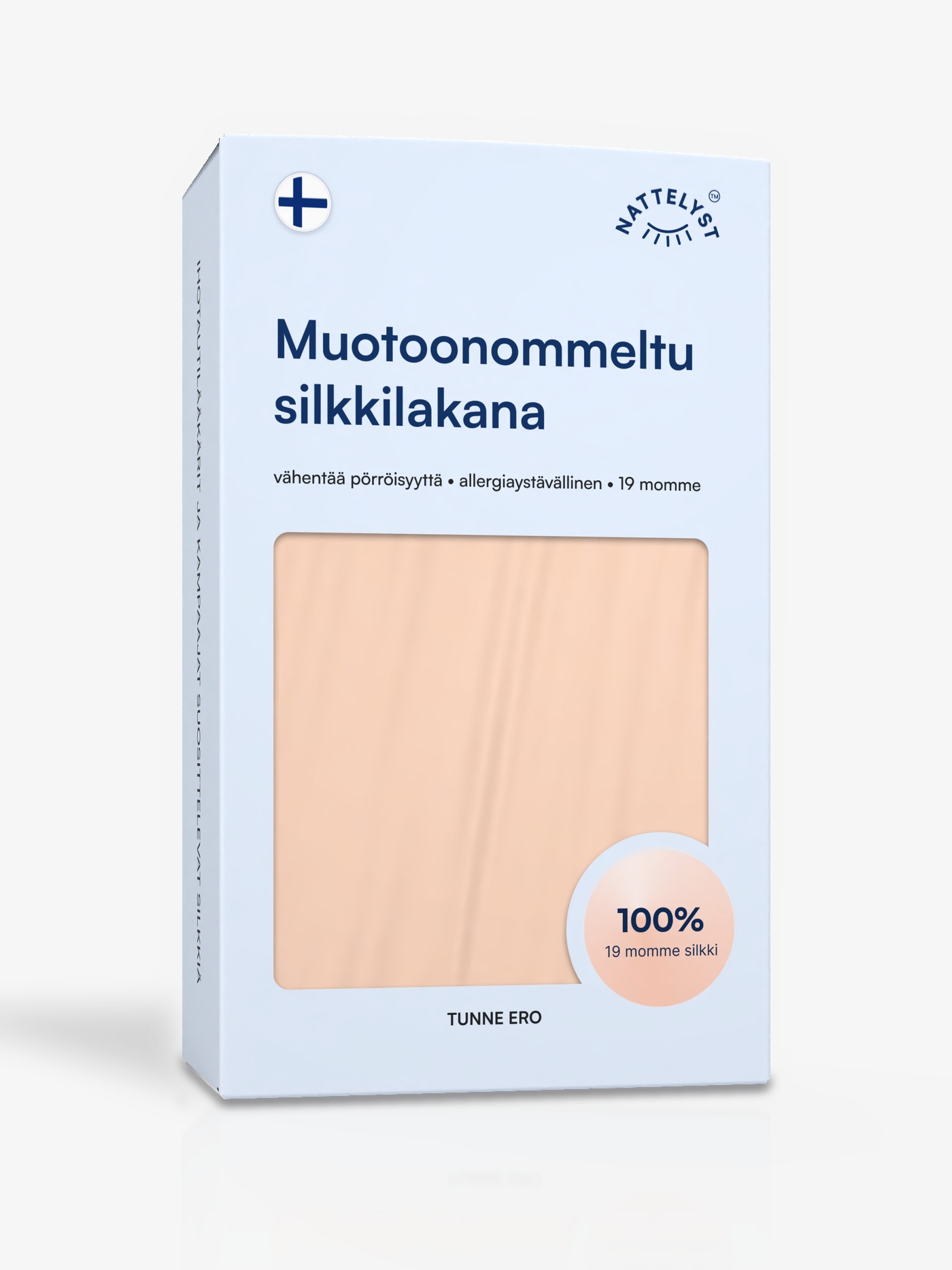 Muotoonommeltu lakana, 100 % mulperisilkkiä (OEKO-TEX) beige