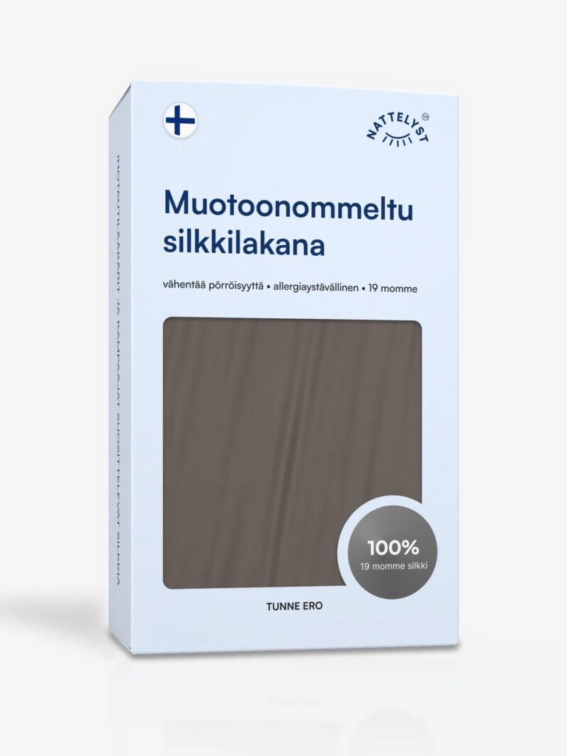 Muotoonommeltu lakana, 100 % mulperisilkkiä (OEKO-TEX) tummanharmaa
