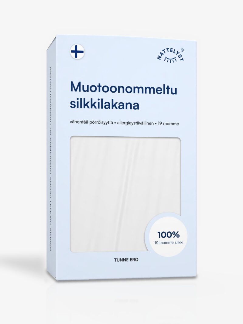 Muotoonommeltu lakana, 100 % mulperisilkkiä (OEKO-TEX) valkoinen