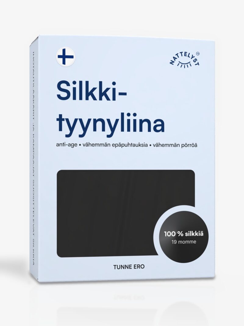 Tyynyliina, 100 % mulperisilkkiä (OEKO-TEX) musta