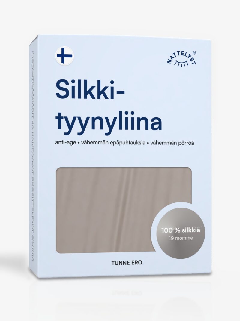 Tyynyliina, 100 % mulperisilkkiä (OEKO-TEX) vaaleanharmaa